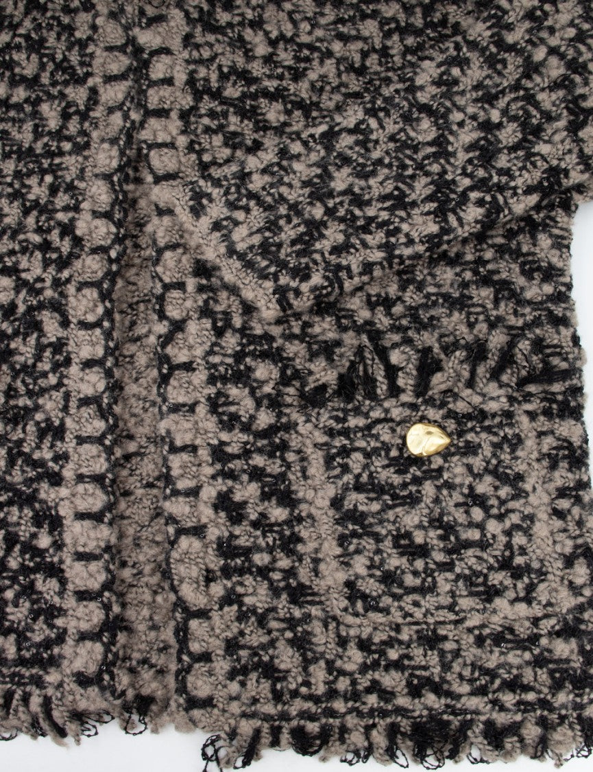 Fabiana Filippi Textured Tweed Jacket With Jewelled Button Accents