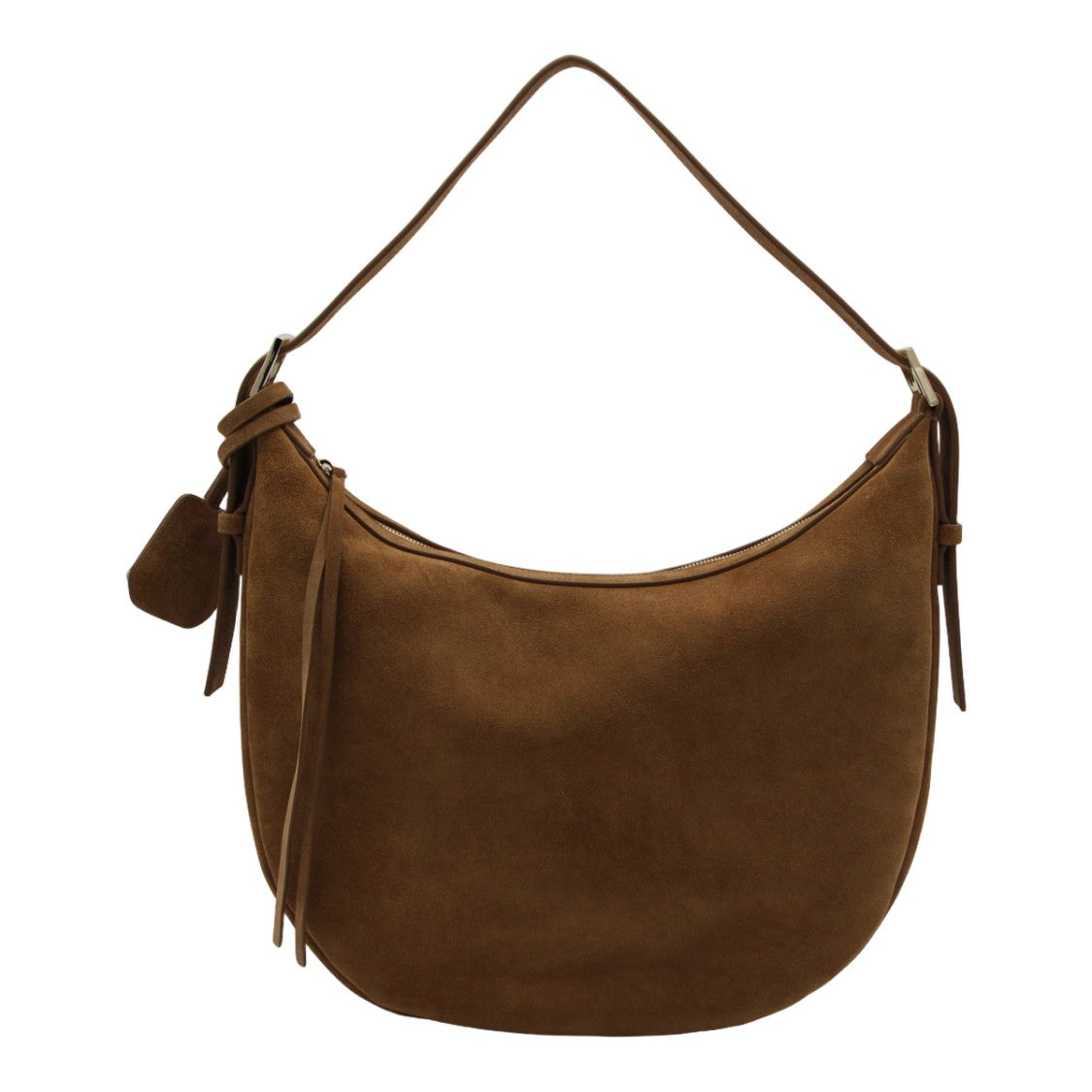 Fabiana Filippi Crescent-Shaped Brown Suede Bag With Adjustable Strap