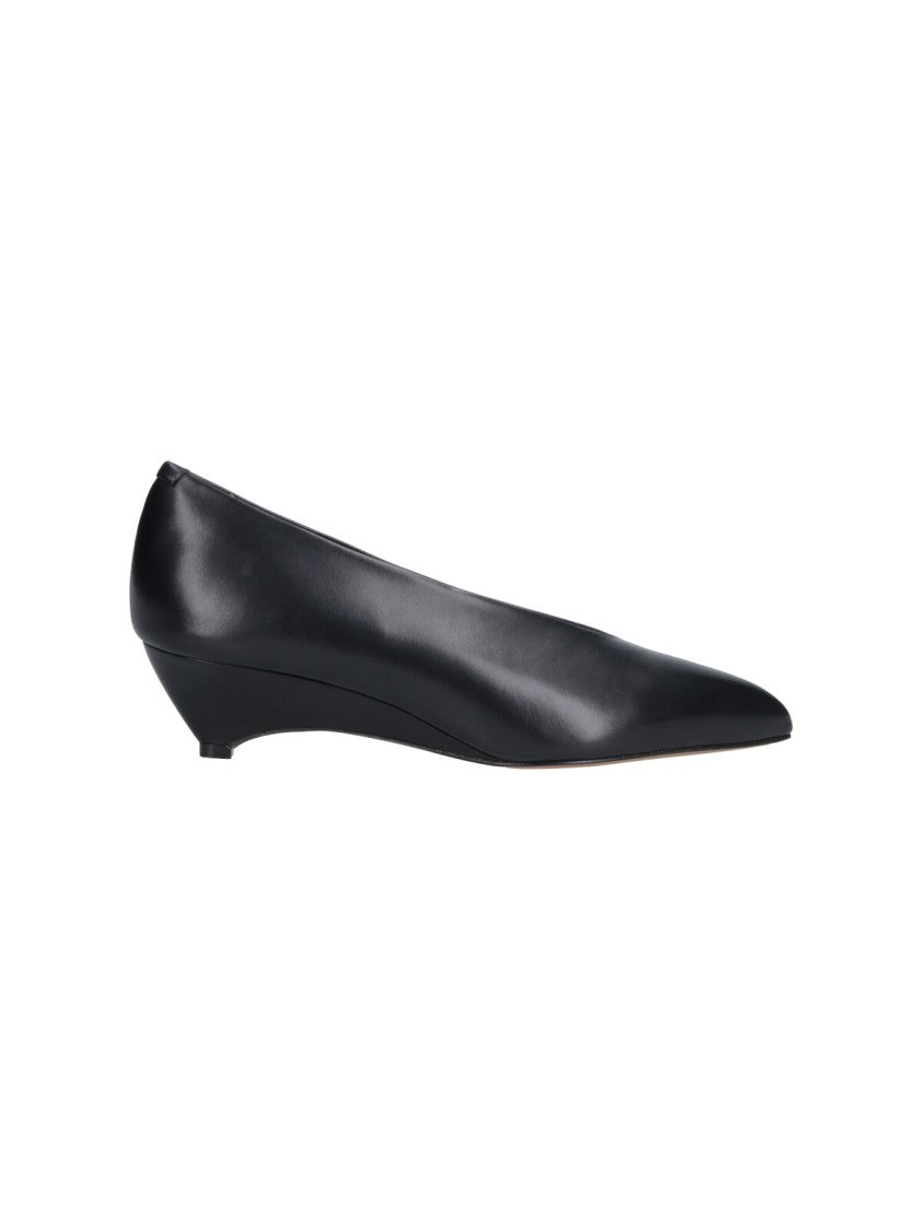 Jil Sander Black Arc Pointed Toe Leather Pumps