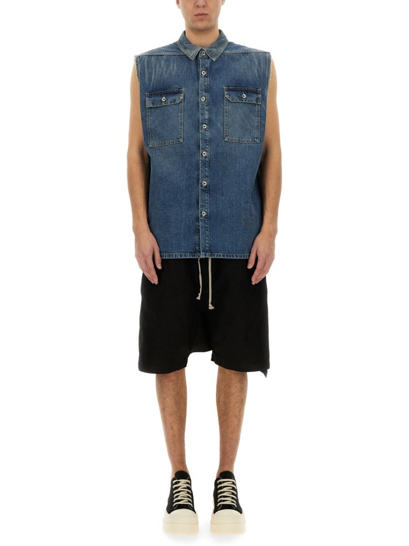 Drkshdw By Rick Owens Sleeveless Denim Outer Shirt