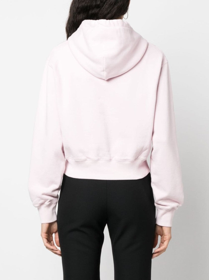 Ambush Light Pink Amb Graphic Cropped Cotton Hoodie