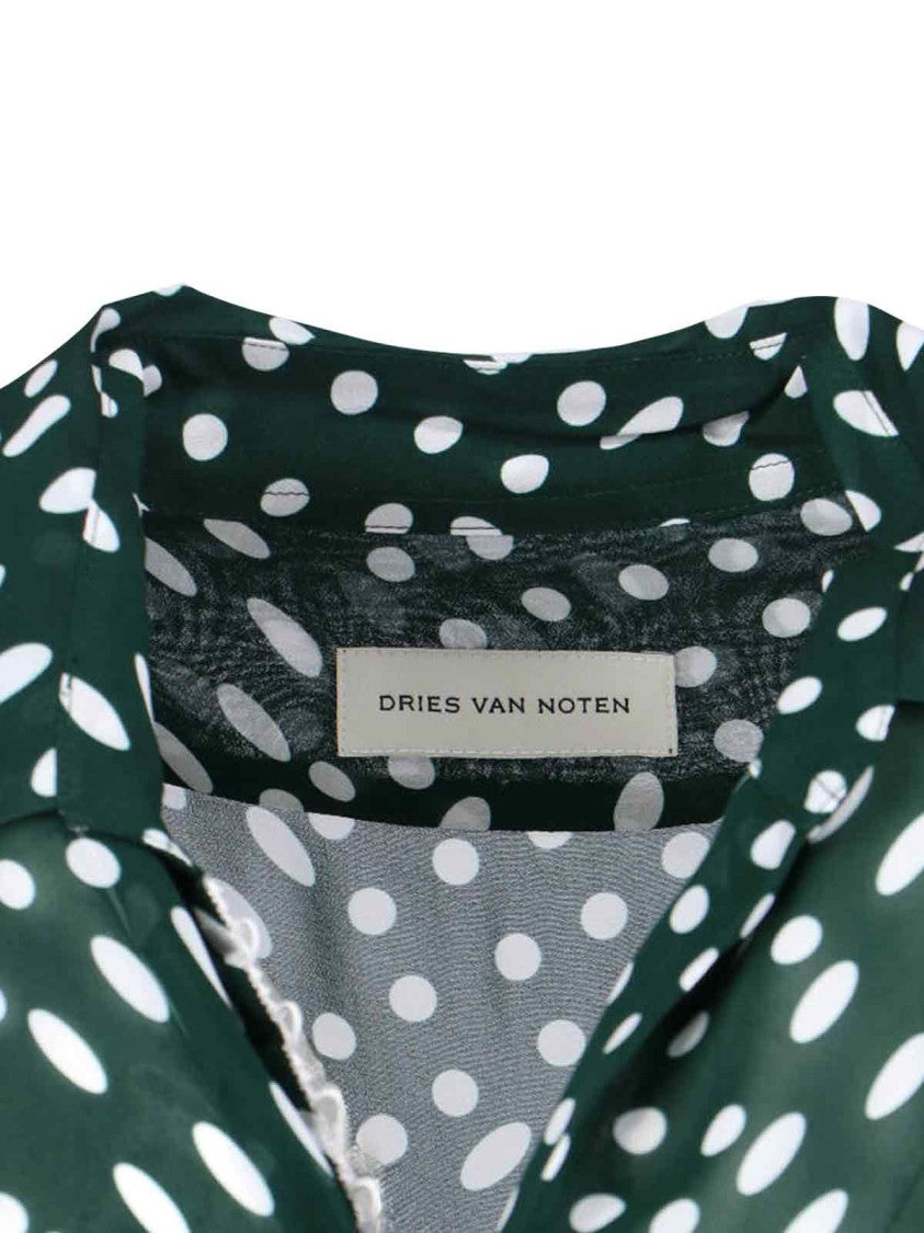 Dries Van Noten Semi-Sheer Viscose Shirt – Green