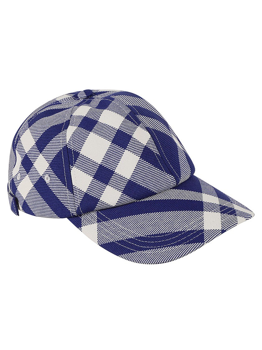 Burberry Classic Check Pattern Cap With Structured Silhouette