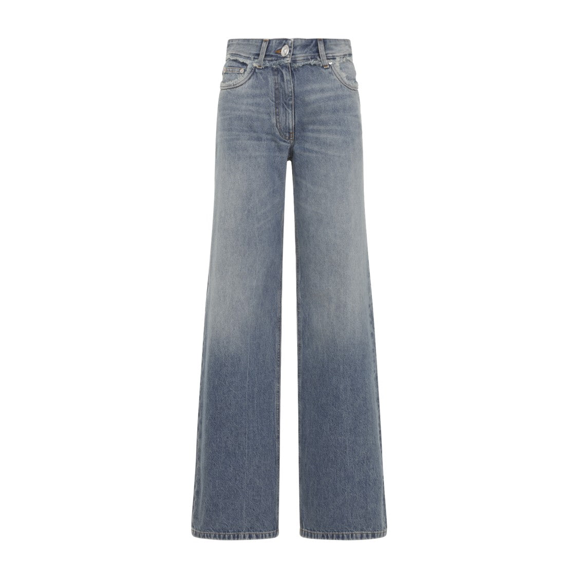 Versace Raw Cut Medium Blue Cotton Jeans