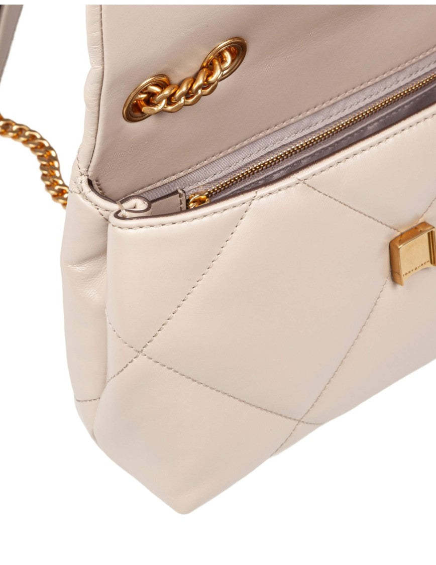 Tory Burch Kira Small Diamond Quilted Bag In Light Stone