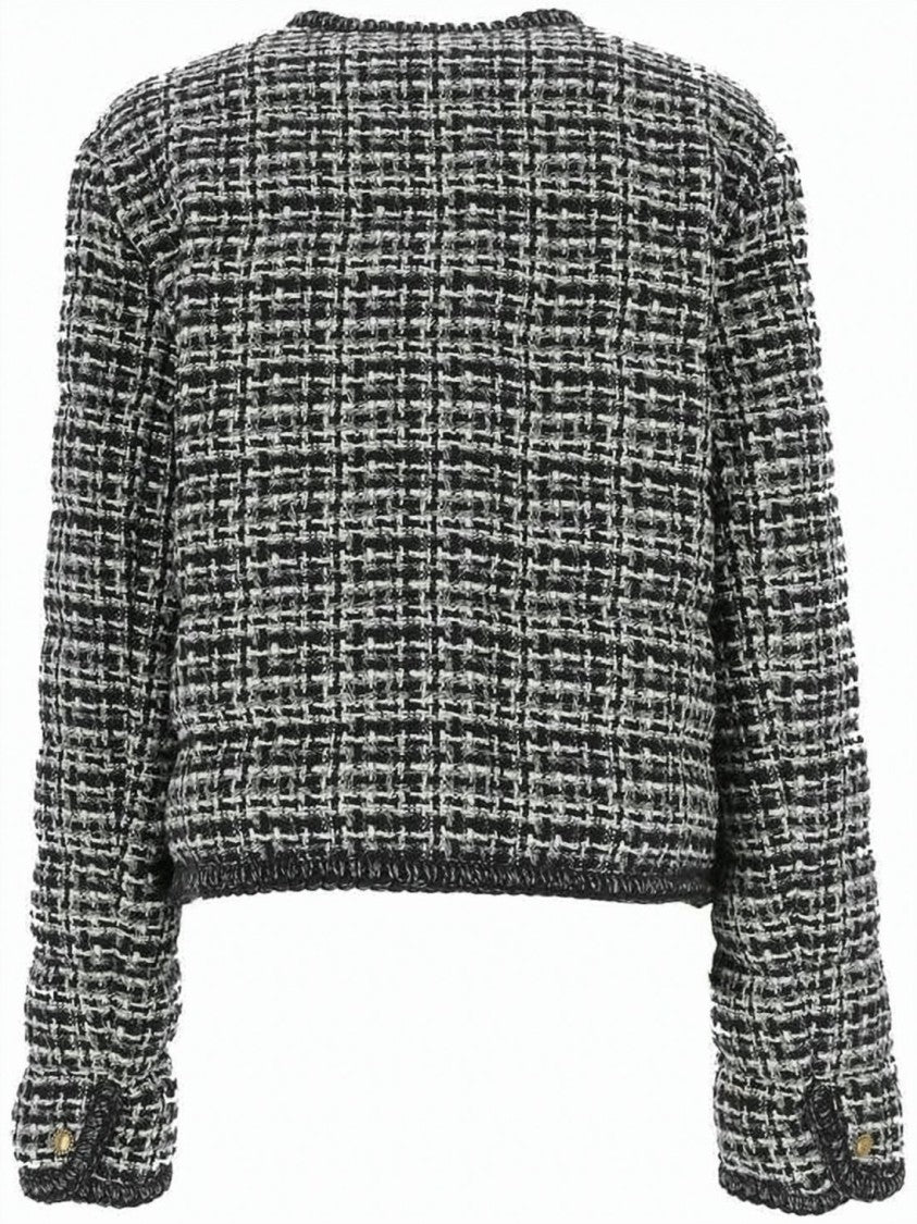 Moncler Cropped Tweed Jacket With Textured Finish