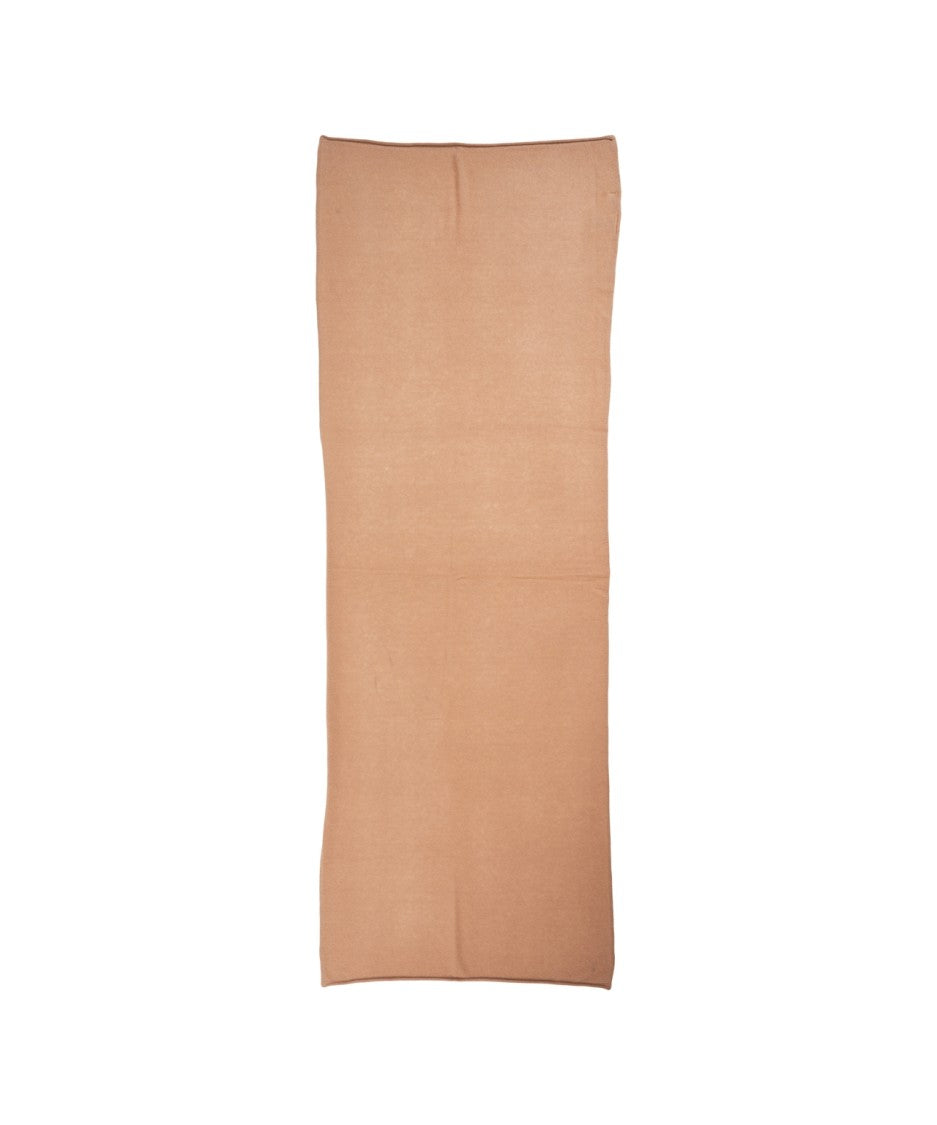 Crush Cashmere Scarf In Elegant Beige With Fine Knit Texture