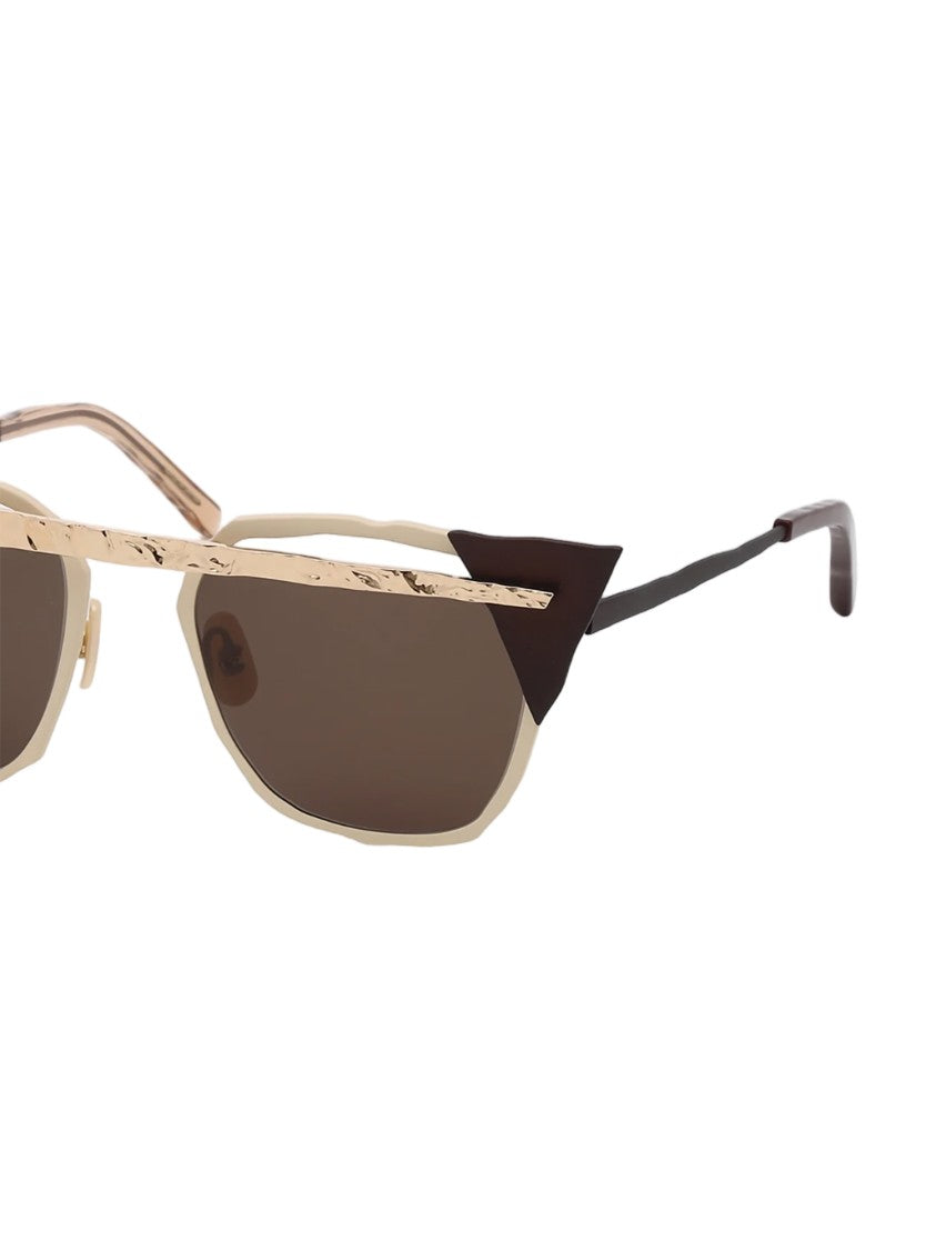 Masahiromaruyama Brown Titanium International Fit 51 Mm Sunglasses