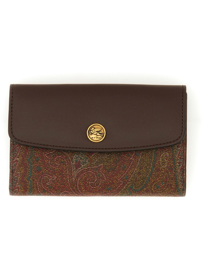 Etro Brown Paisley Pattern Wallet