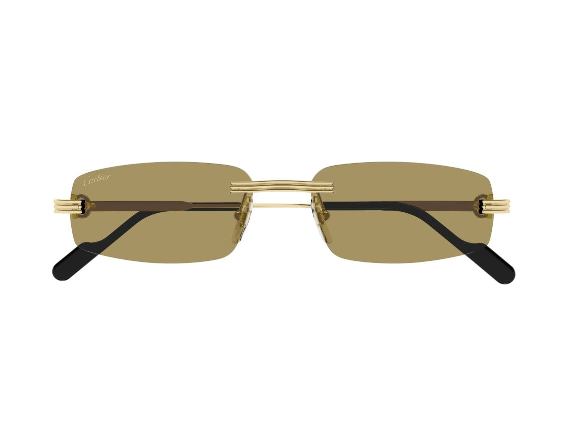 Cartier Gold Ct0535s Rimless Rectangular Sunglasses