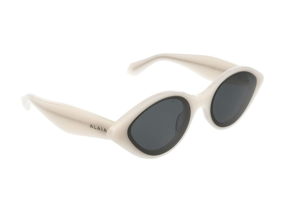 Azzedine Alaïa White Glossy Acetate Oversized Cat-Eye Sunglasses