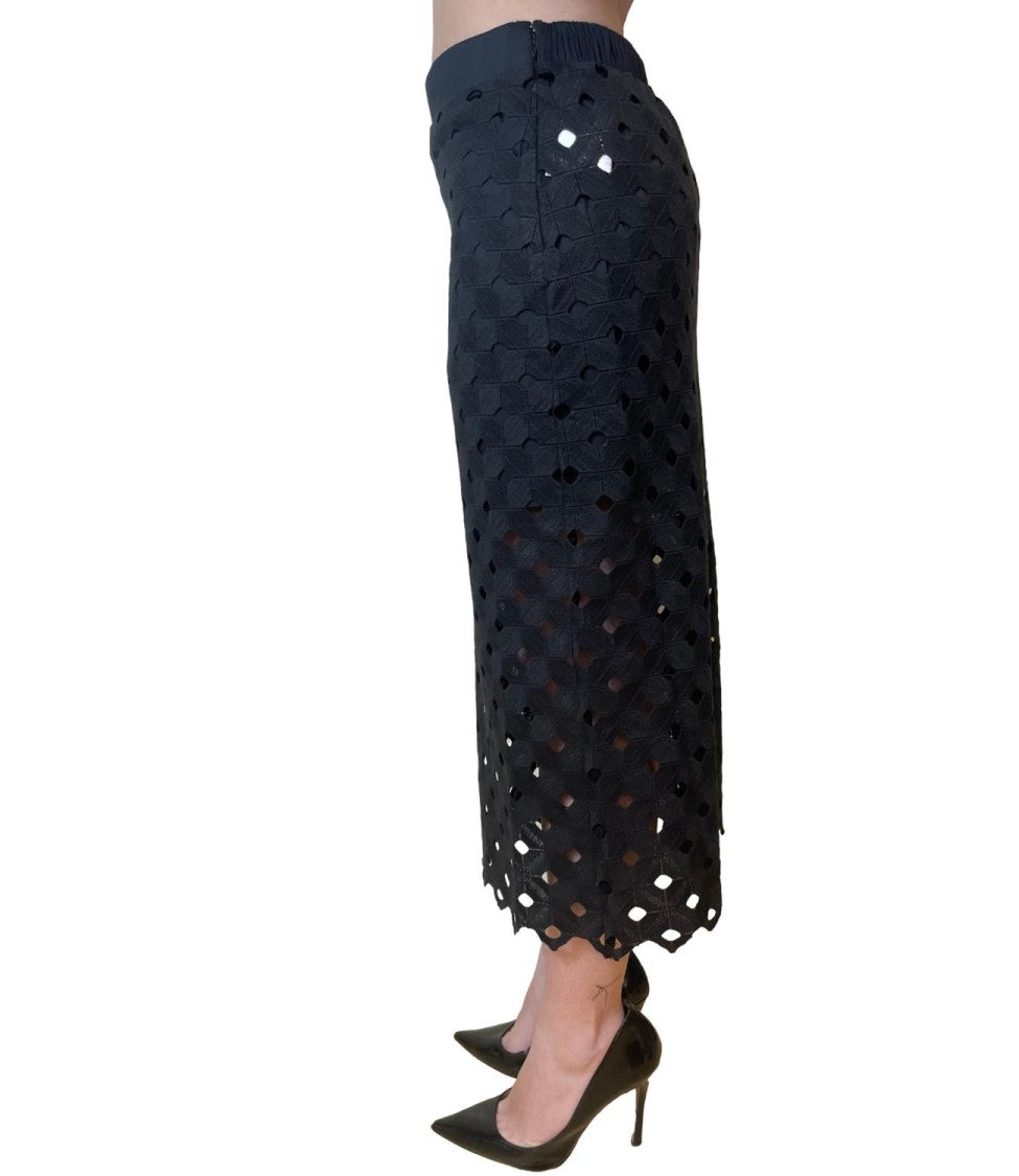 Max Mara Black Cotton Blend Beach Skirt
