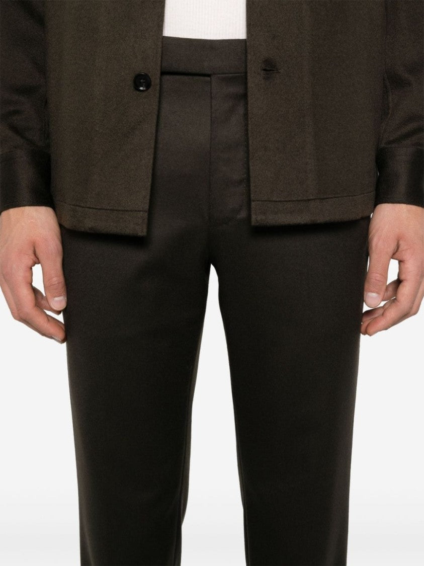 Zegna Tailored Black Trousers With Classic Waistband And Subtle Sheen