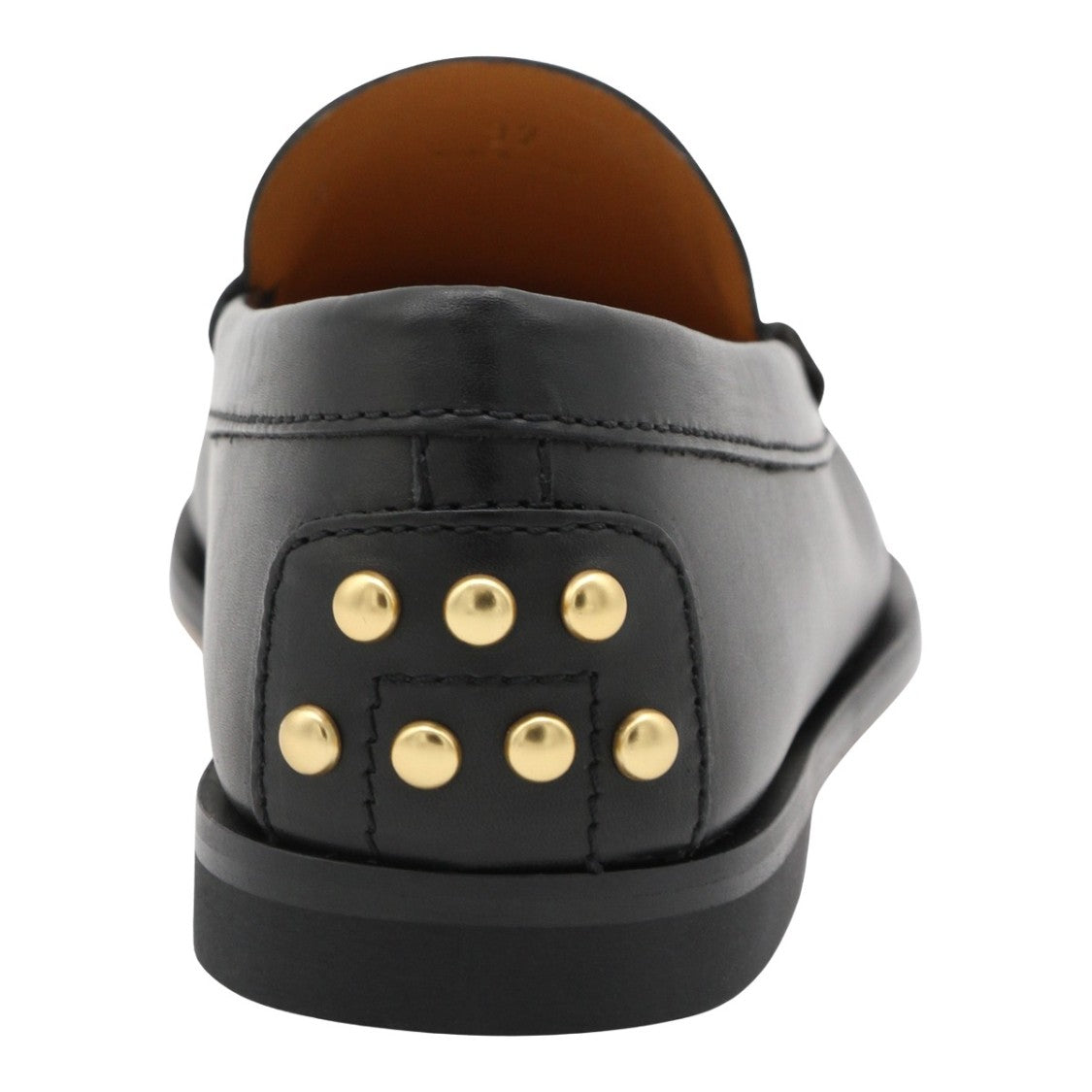 Tod's Moccasin-Style Black Flats With Decorative Gold Studs