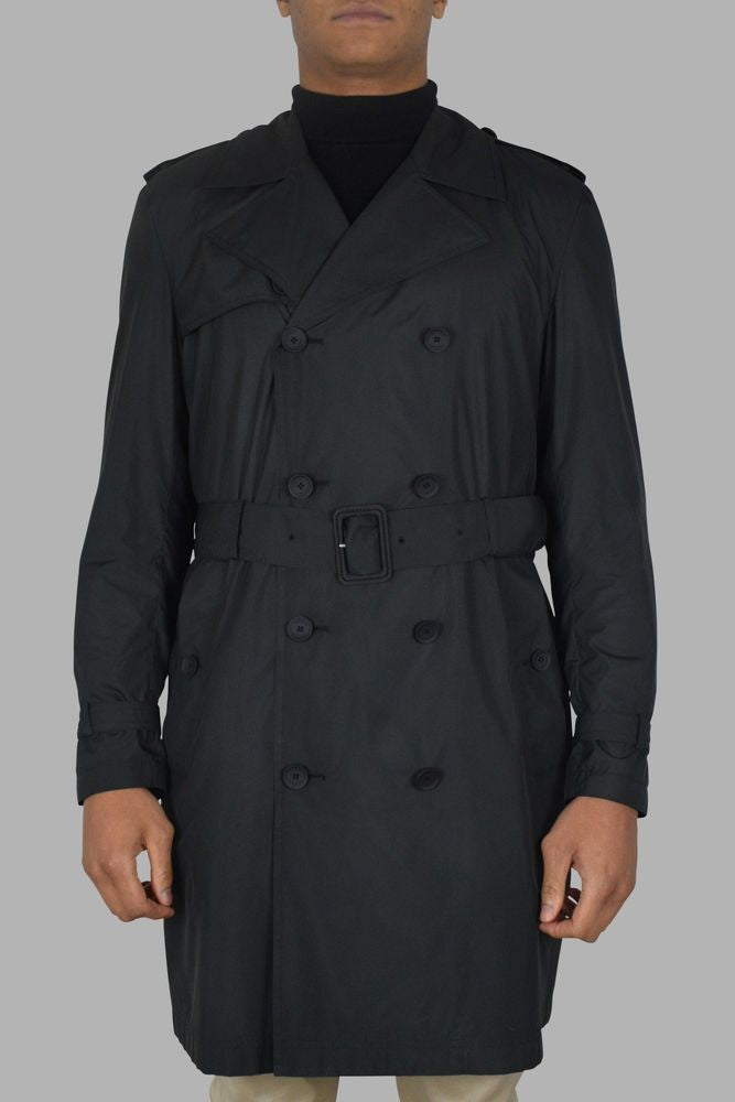 Valentino Garavani Double-Breasted Black Trench Coat With Tailored Waist