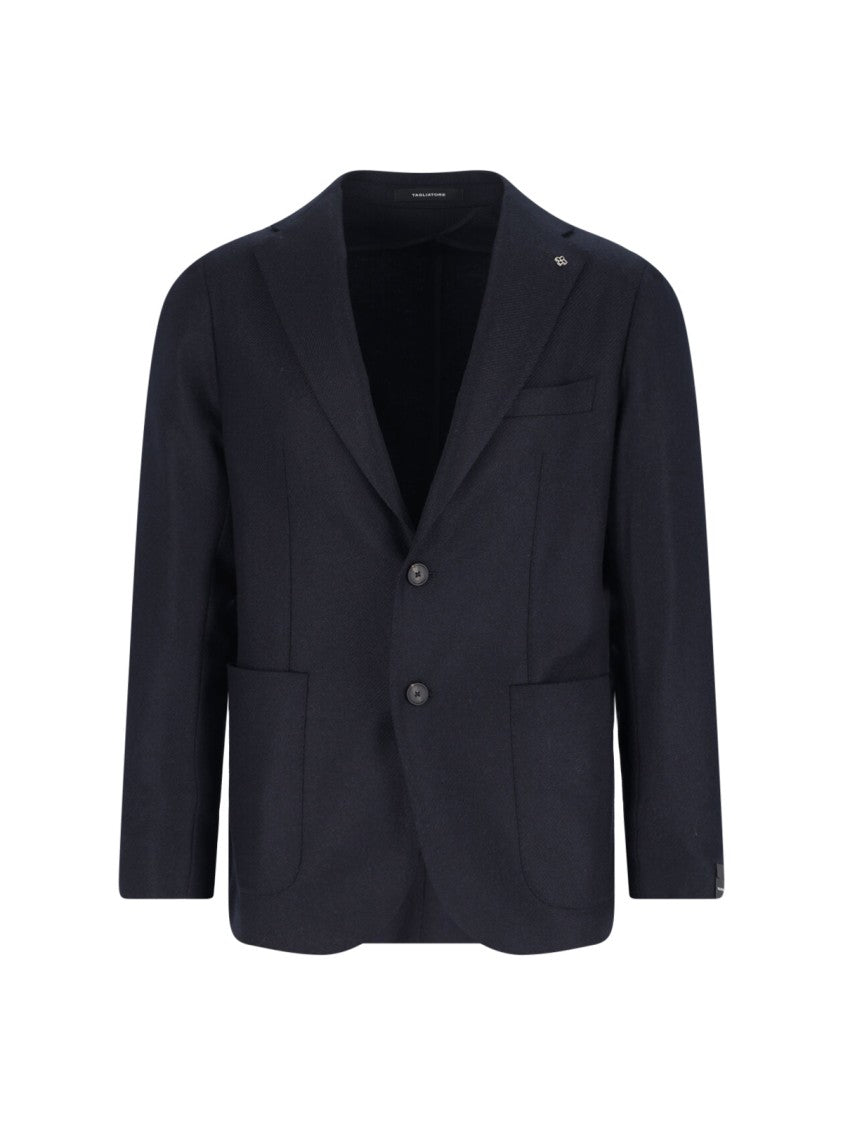 Tagliatore Single-Breasted Wool Blazer – Navy