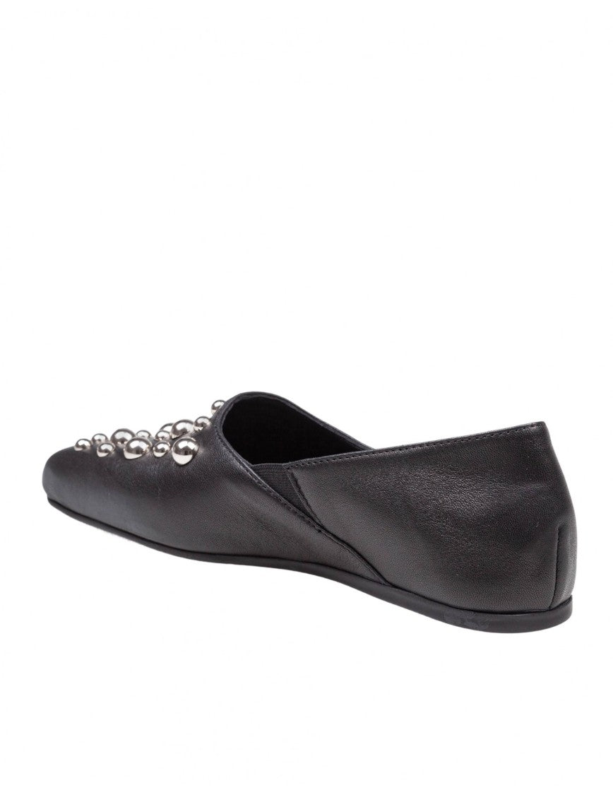 Vic Matié Square Closed Slipper Shoe In Nappa Leather