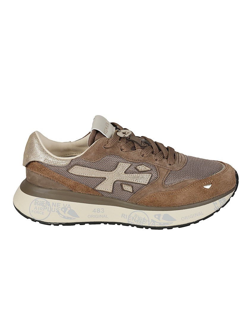 Premiata Lauryn Layered Suede Mesh Chunky Sneakers