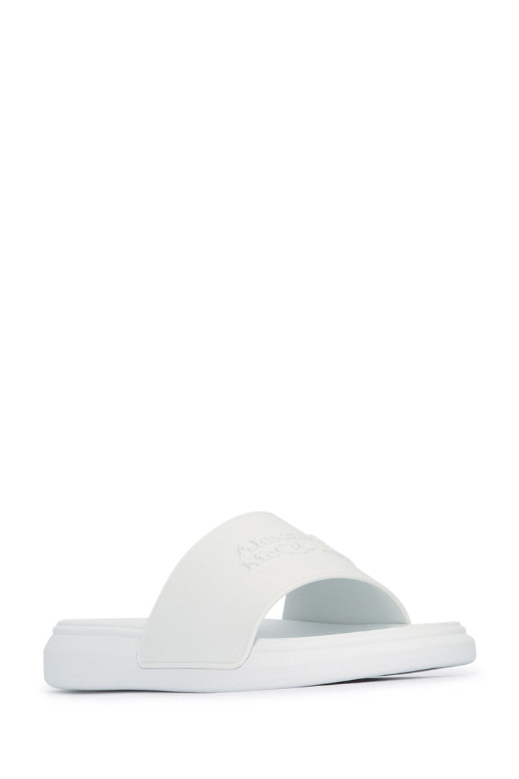 Alexander Mcqueen Minimalist White Leather Sandals With Comfortable Fit