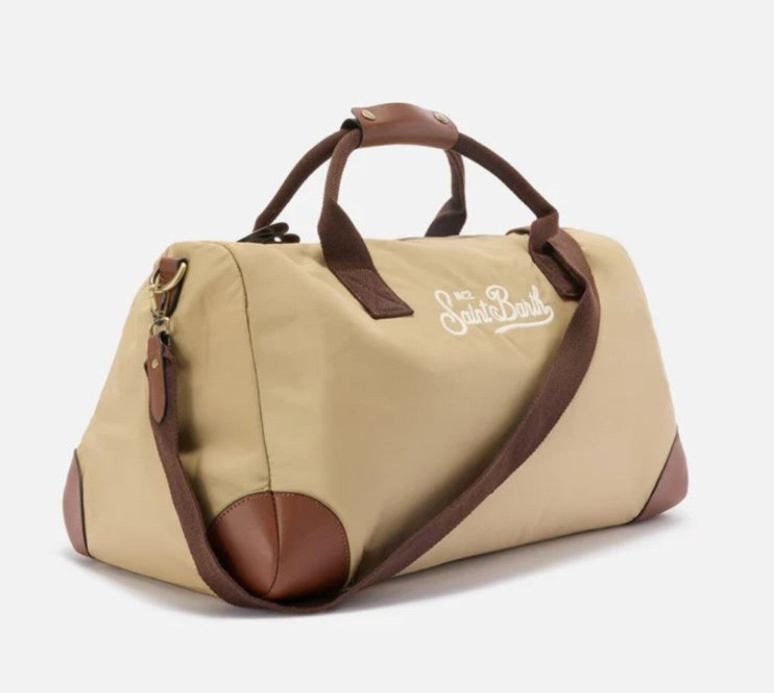 Mc2 Saint Barth Spacious Rectangular Duffle Bag With Leather Accents