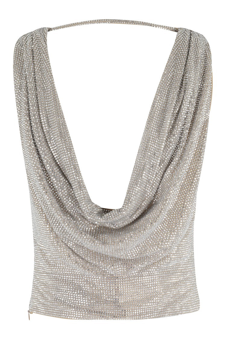 Giuseppe Di Morabito Cowl Neckline Silver Top