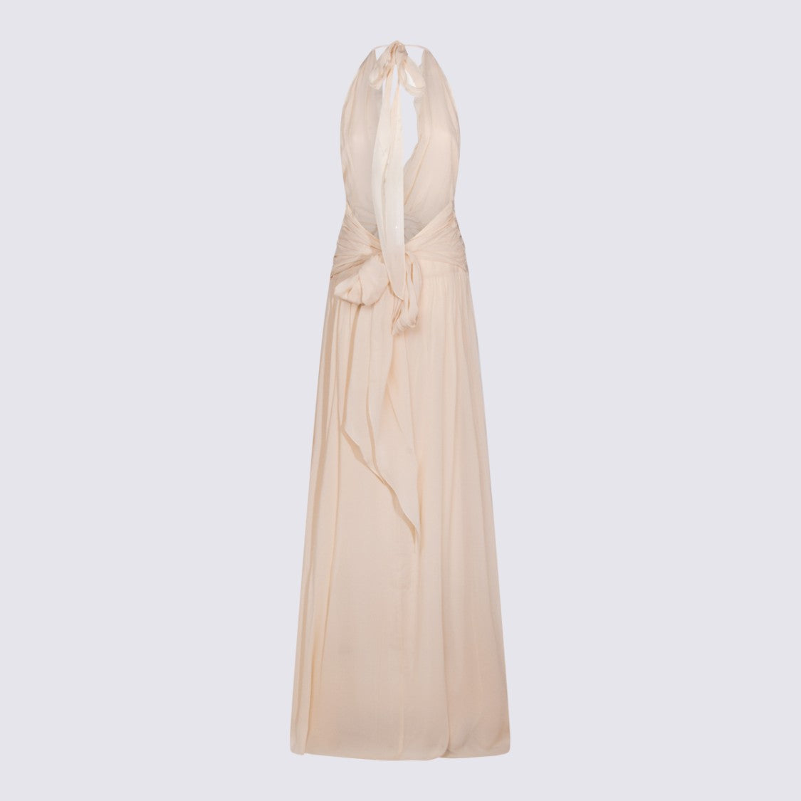 Blumarine Maxi Amber Viscose Dress With Draping