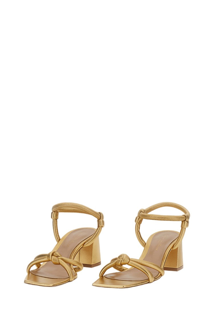 Gianvito Rossi Mid Kitten Heel Leather Sandals With Adjustable Ankle Strap