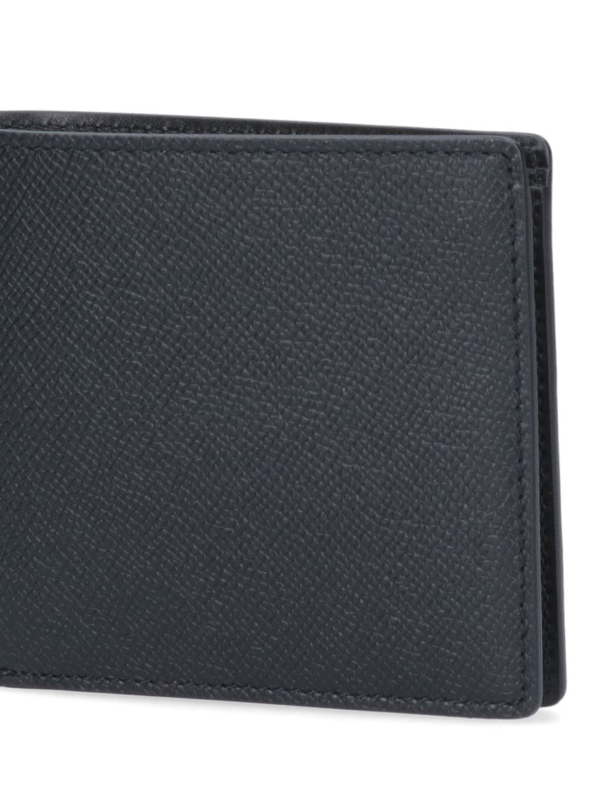Maison Margiela Textured Black Calf Leather Bi-Fold Wallet