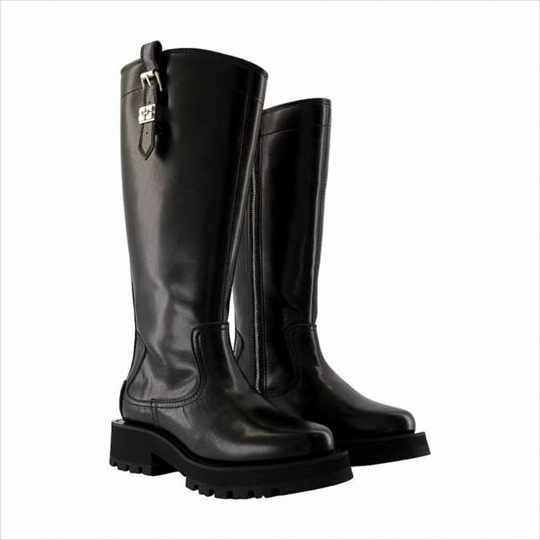 Ganni Tall Black Leather Boots