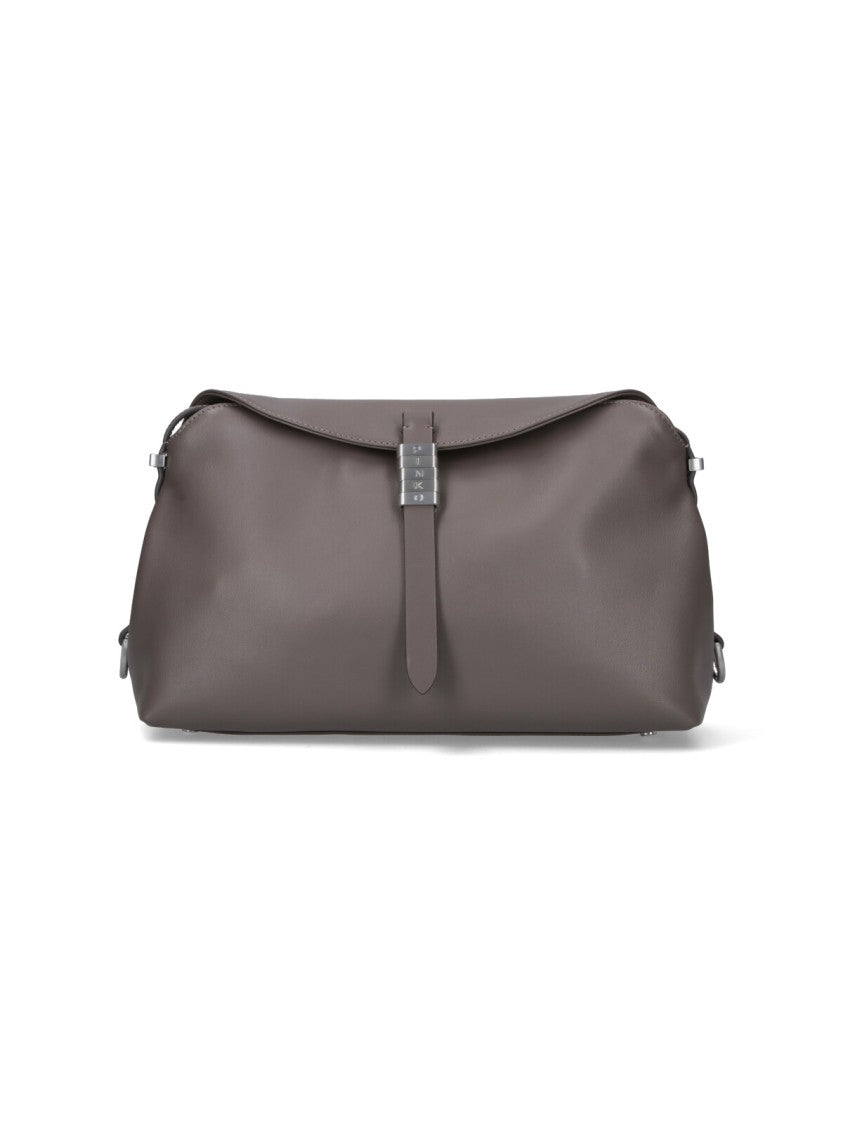 Pinko Structured Grey Handbag With Minimalist Aesthetic