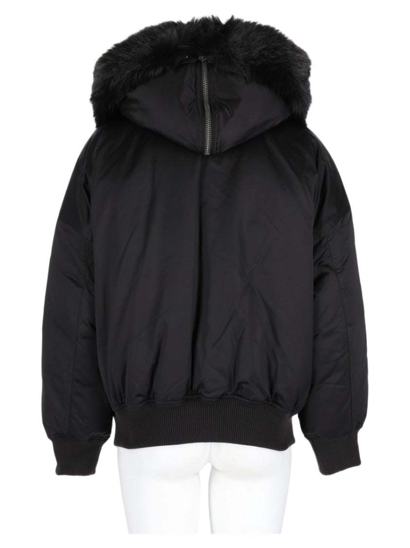 Michael Michael Kors Black Insulated Faux Fur Trimmed Jacket
