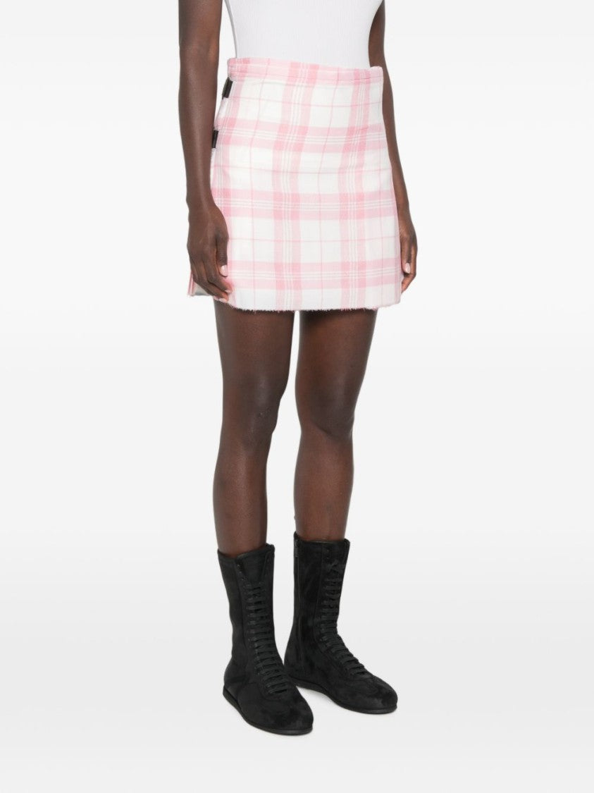 Vivienne Westwood Wrap Style Mini Skirt With Plaid Pattern And Buckle Straps