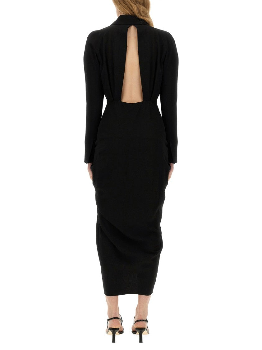 Dries Van Noten Slim Fit Midi Dress With Tailored Silhouette