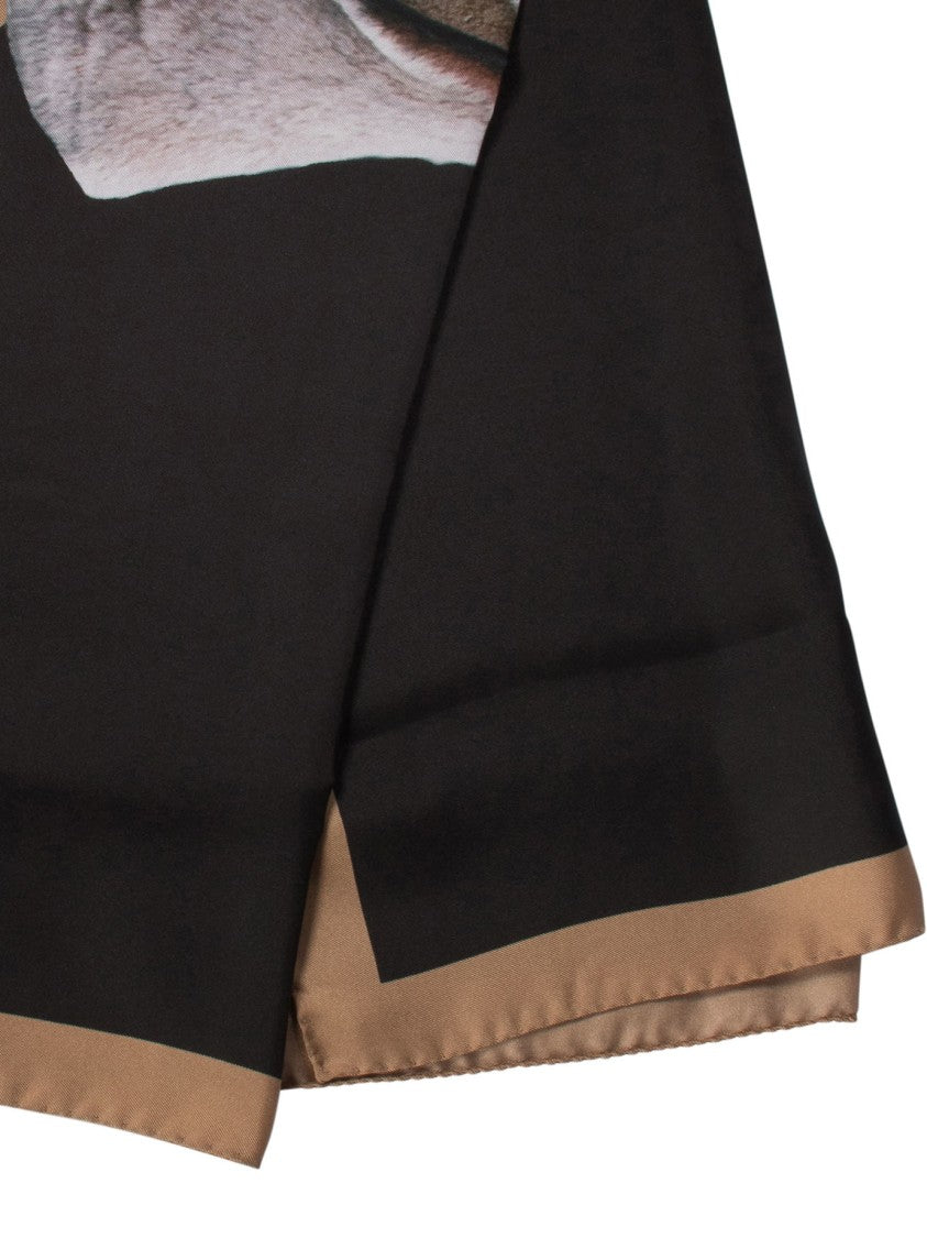 Max Mara Artistic Weimaraner Printed Silk Scarf