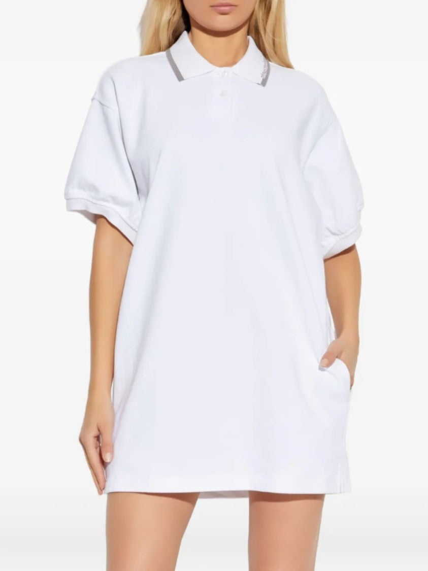Alexander Wang Relaxed Polo Shirt Dress With Subtle Grey Trim