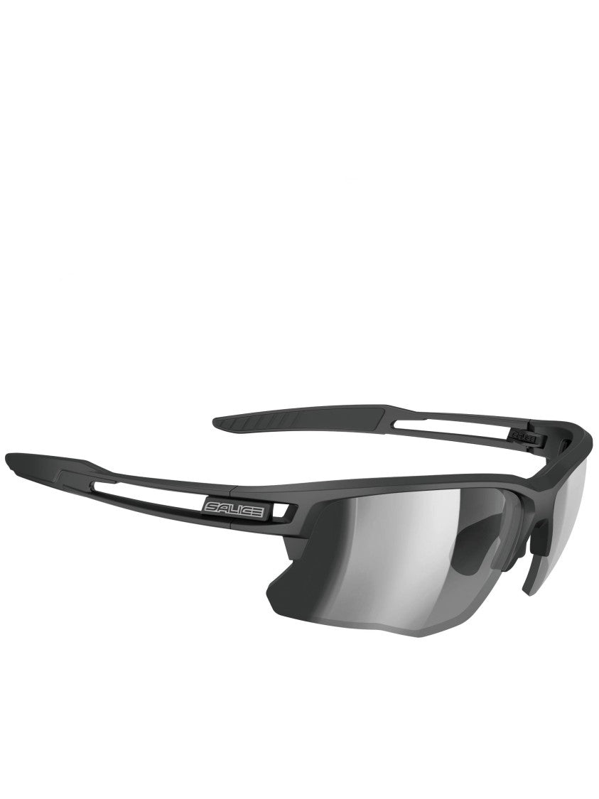 Salice Black Semi-Rimless Sporty Sunglasses