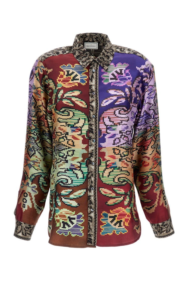 Pierre-Louis Mascia Multicolor Patterned Shirt With Classic Collar