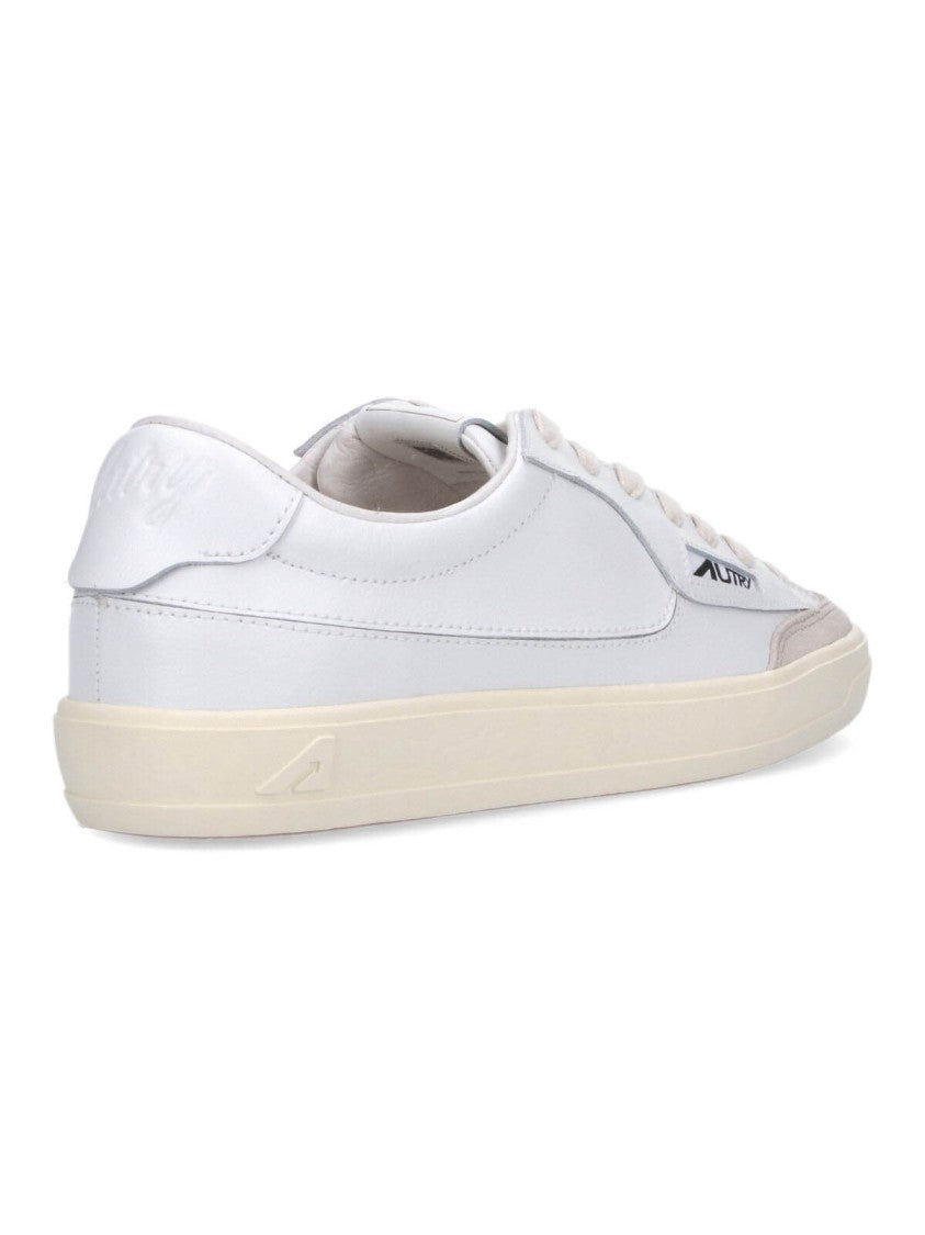 Autry Low-Top White Leather Sneakers With Subtle Suede Accents