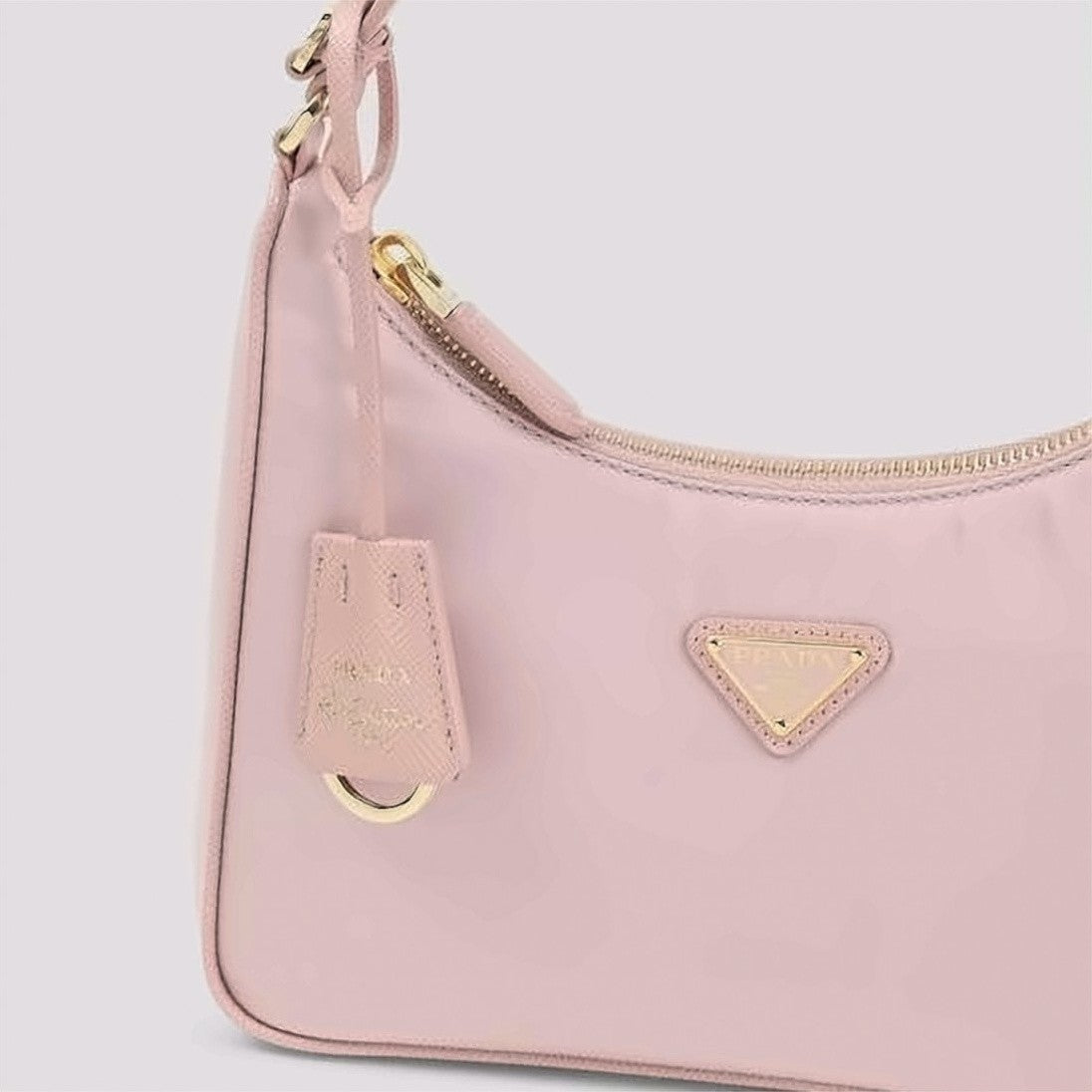 Prada Rectangular Nylon Shoulder Bag With Leather Strap