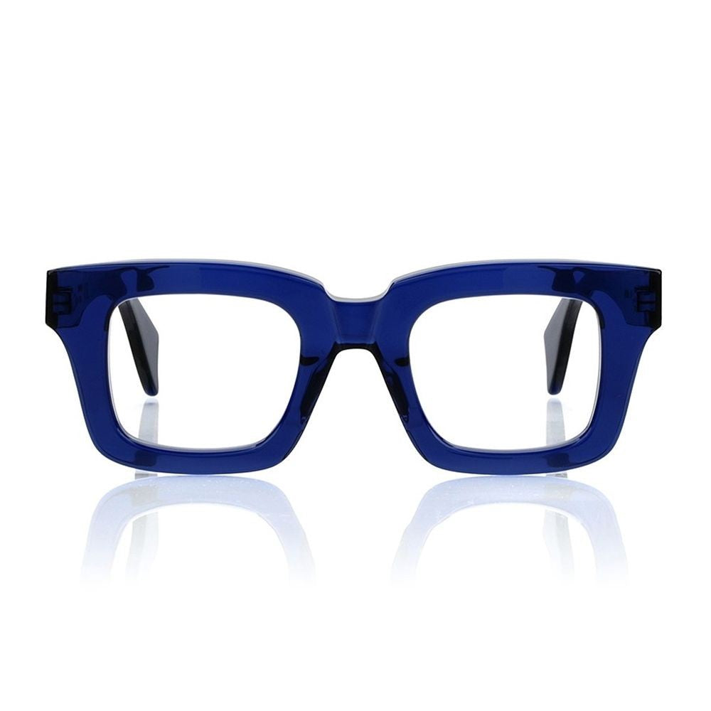 Monokol Concept Eyewear Mk295 Geometric Squared Sunglasses In Transparent Blue Mazzucchelli Acetate