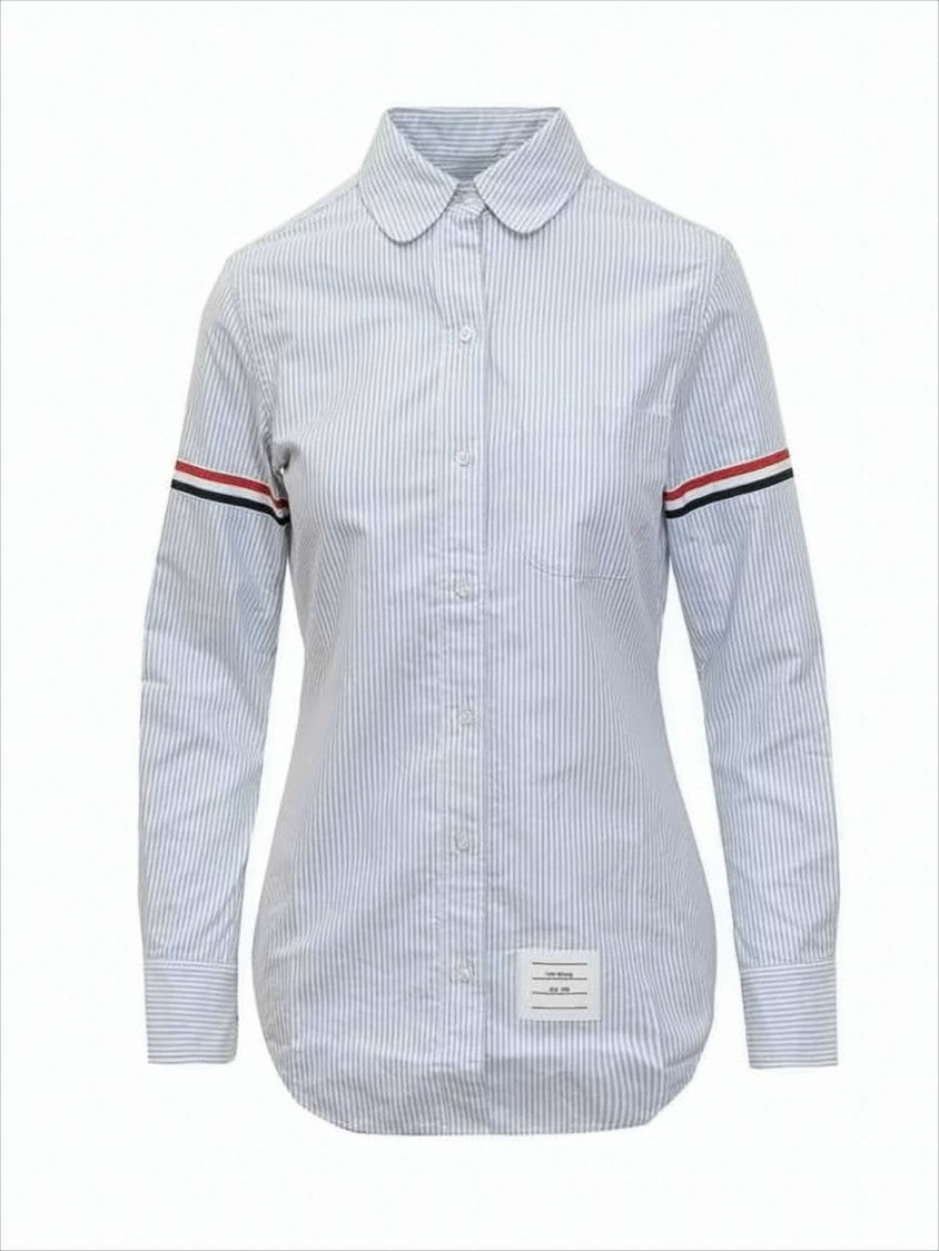 Thom Browne Button-Down Shirt With Striped Arm Bands