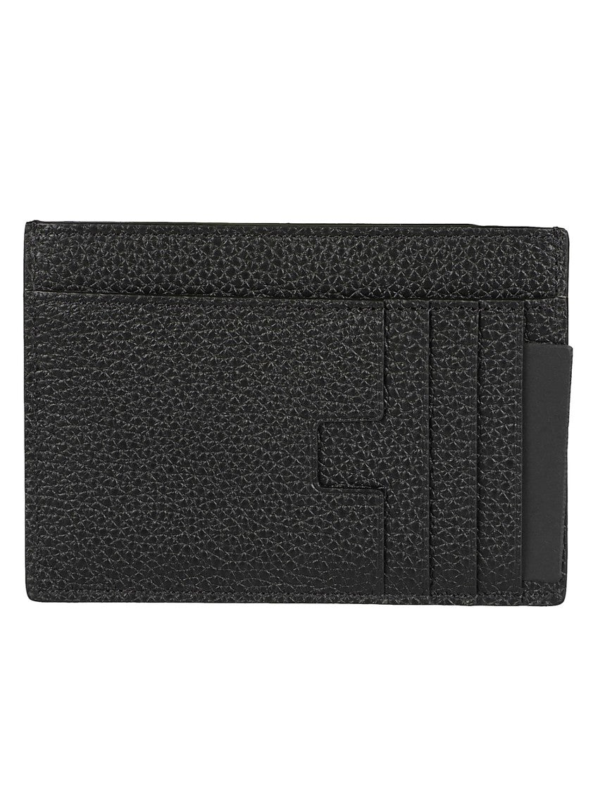Tom Ford T Line Oversized Textured Calfskin Card Holder