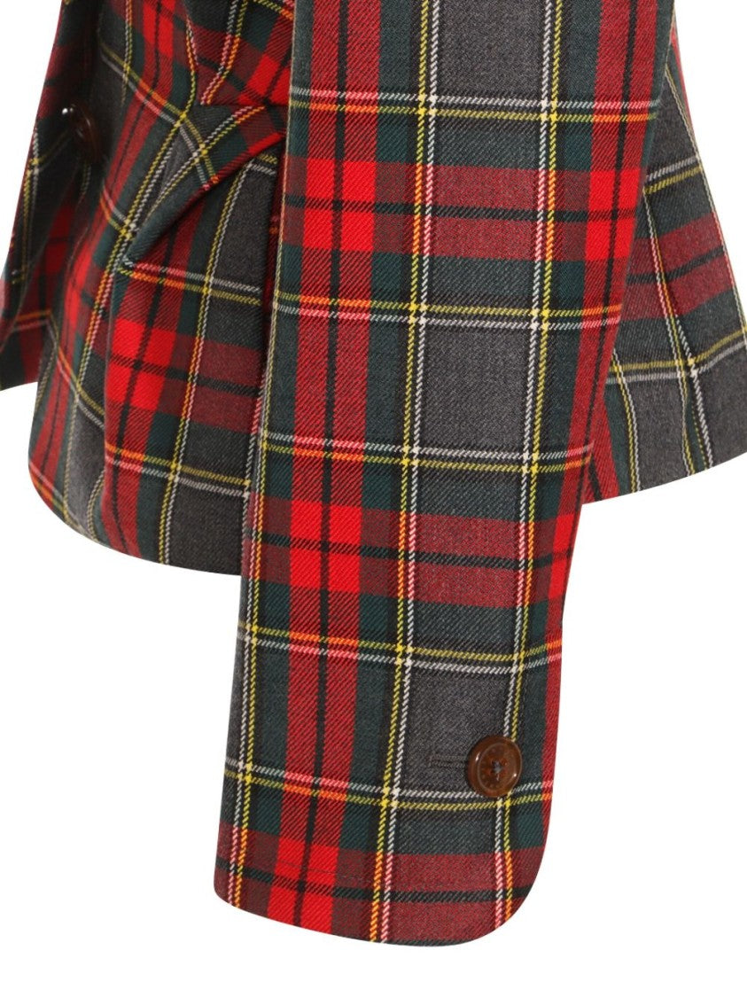 Vivienne Westwood Plaid Tailored Jacket With Notch Lapel And Button-Detail Cuffs