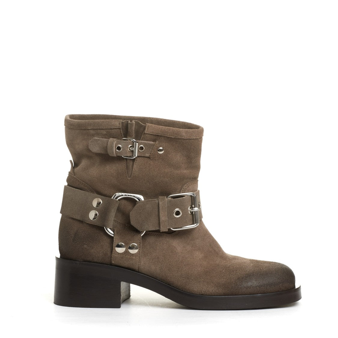 Strategia Taupe Biker Suede Boots