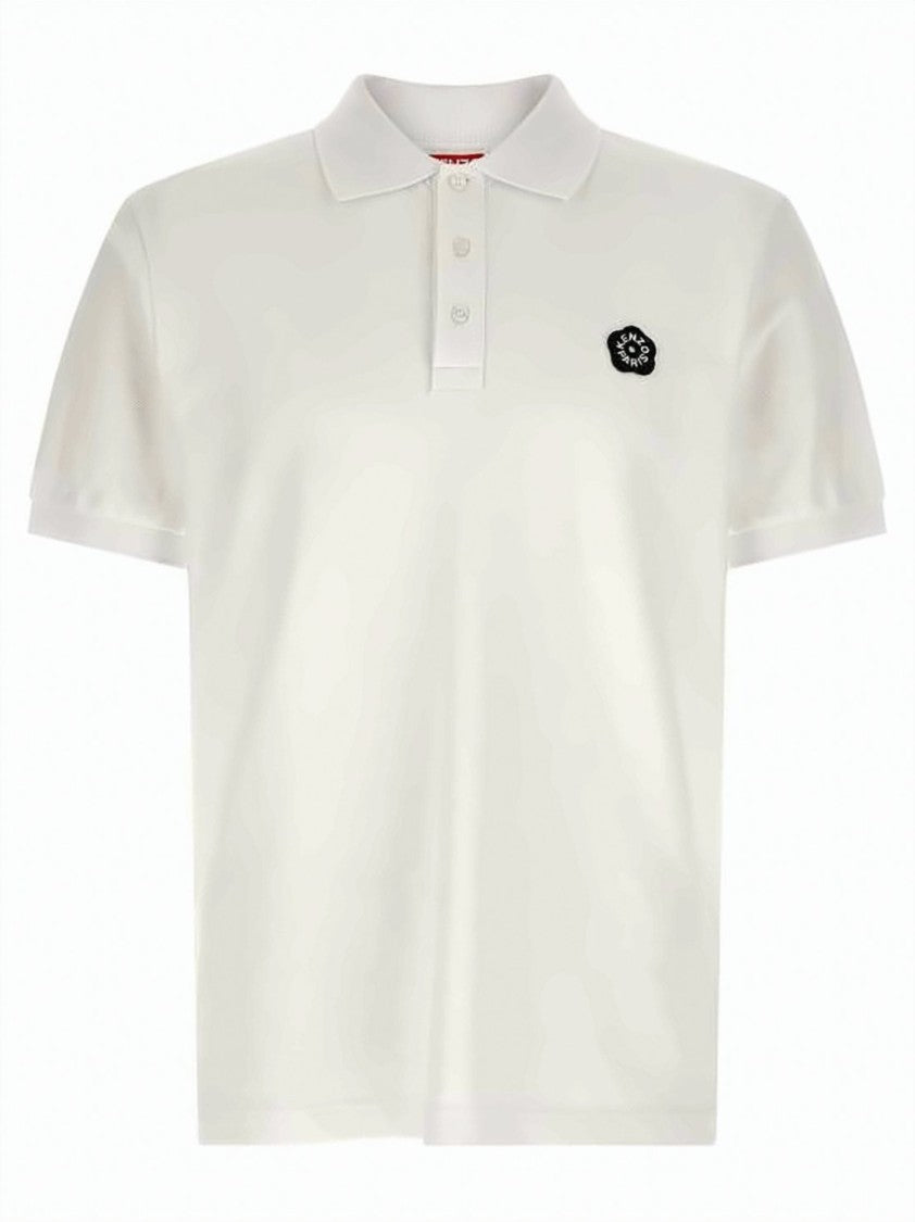 Kenzo Classic White Polo Shirt With Traditional Collar
