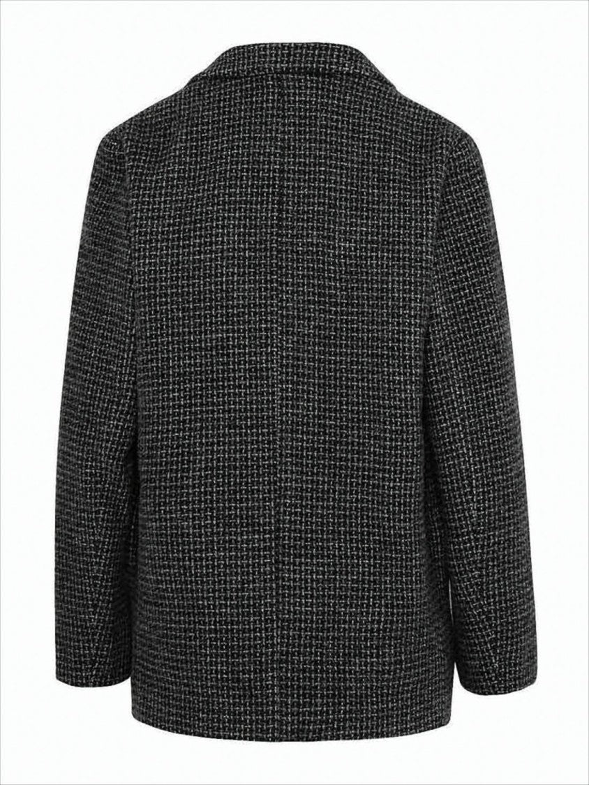 Isabel Marant Textured Grey Blazer With Notched Lapel And Subtle Check Pattern