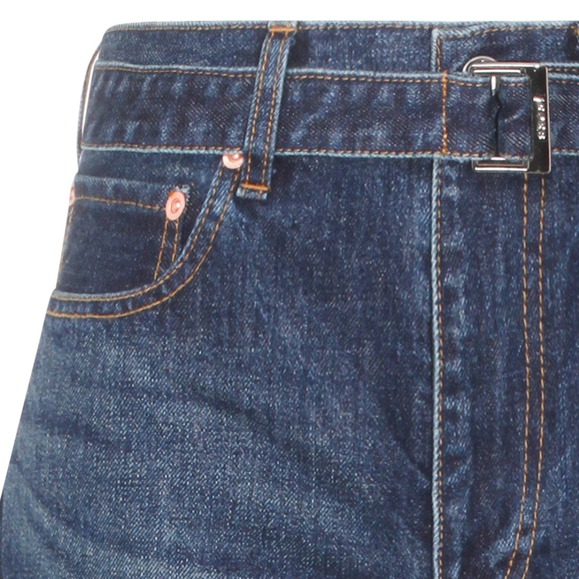 Sacai Tailored Blue Denim Shorts With Structured Silhouette