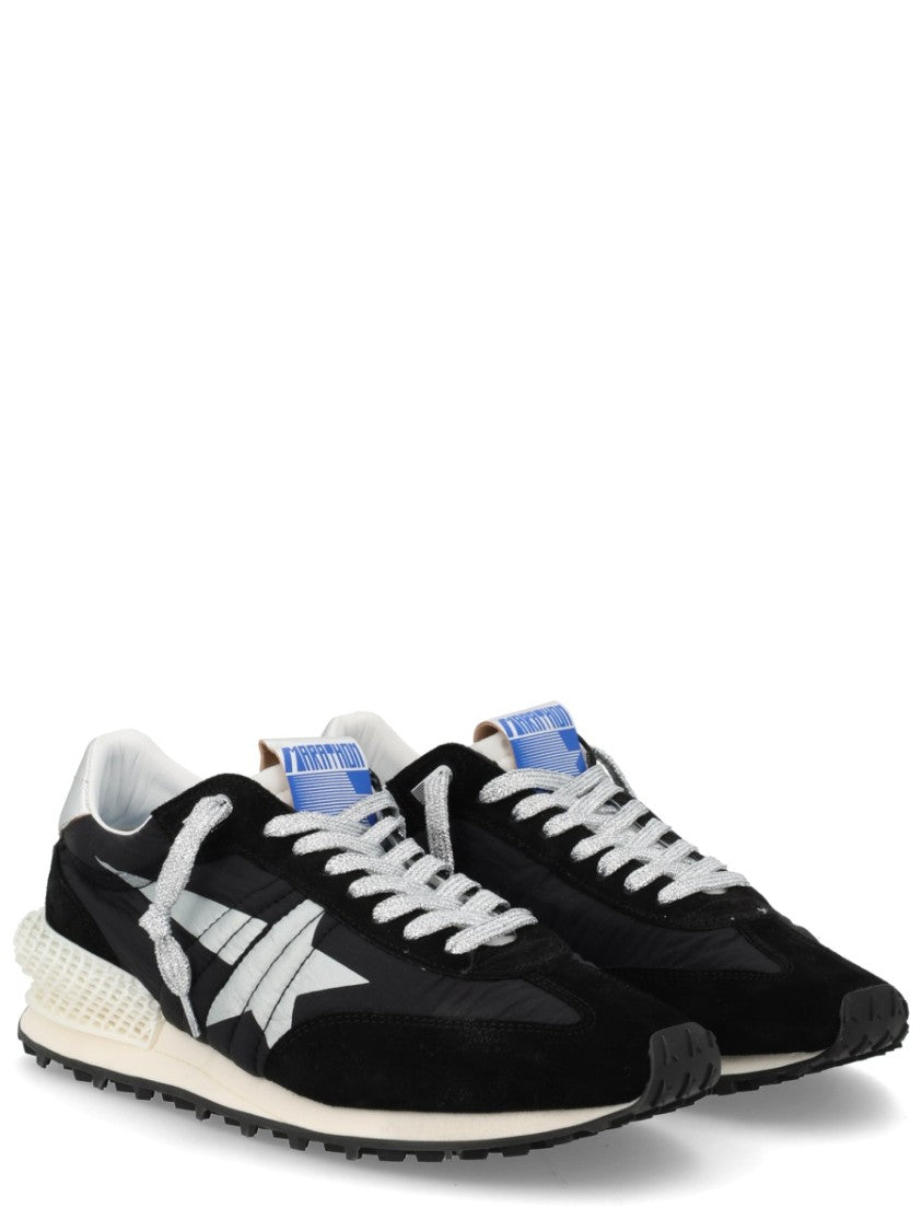 Golden Goose Running Marathon Silver Star Sneakers