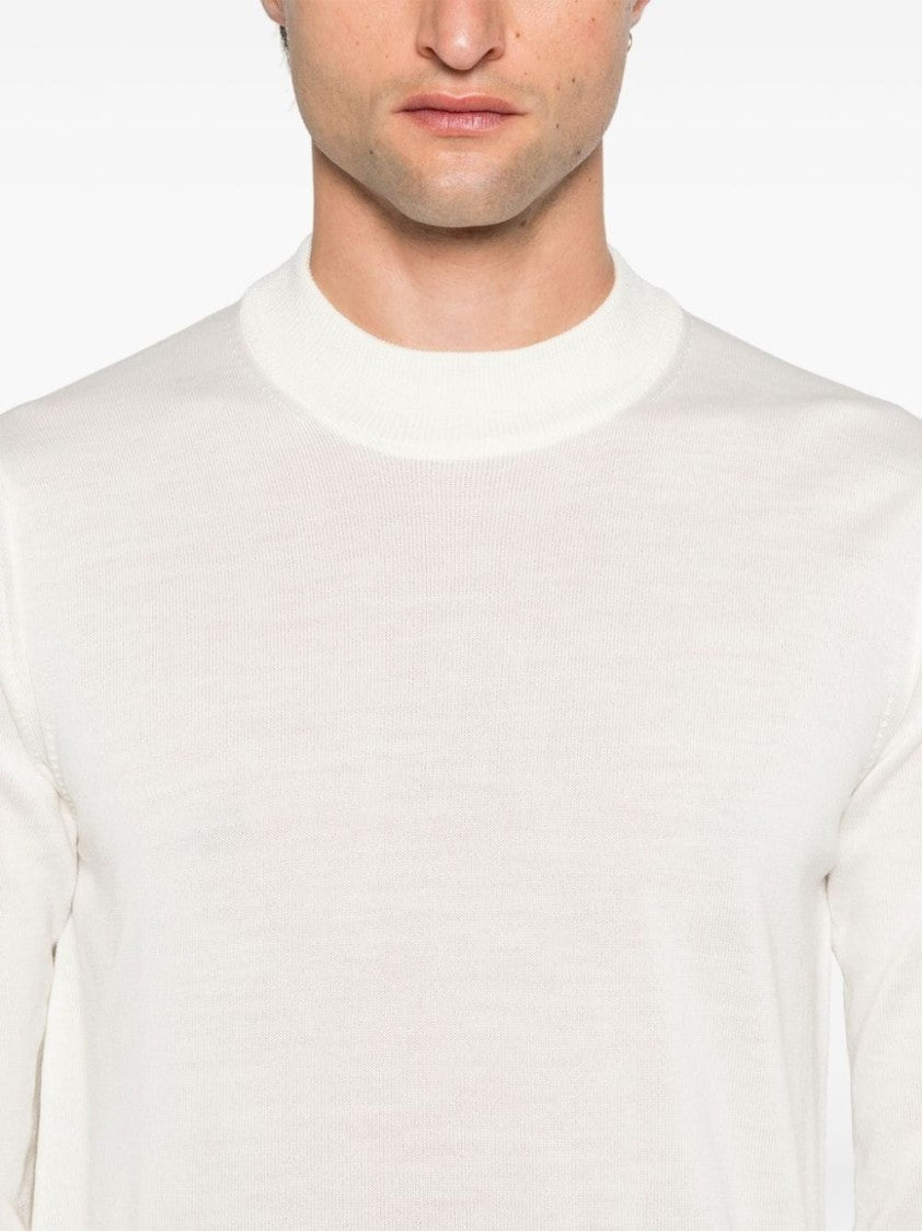 Roberto Collina Ecru Lupetto Ml Ultra Soft Merino Wool Sweater
