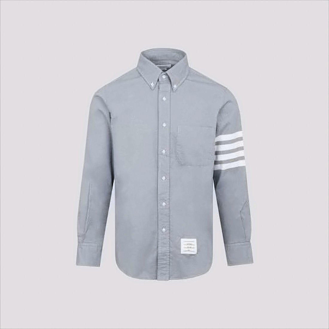 Thom Browne Long-Sleeve Shirt With Classic Collar And Striped Detailing